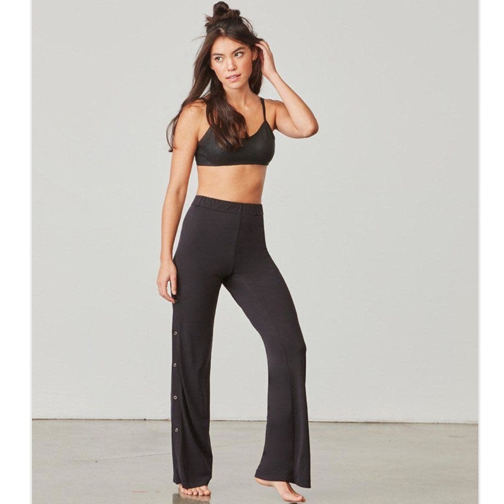 BB Dakota Higgins Black Side Snap Jogger Lounge Pants Sz M